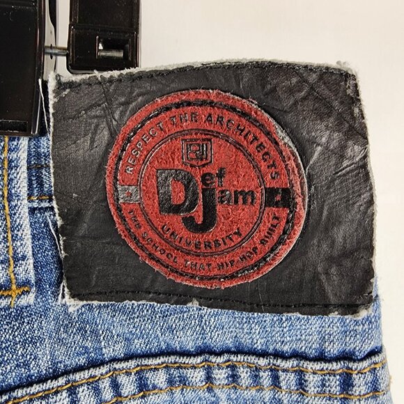 Vintage DEF JAM Univ Jeans Mens 38x34 Blue Denim Baggy Loose Hip Hop Skate Y2K - Picture 9 of 10